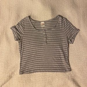Stripped Button up Crop Top